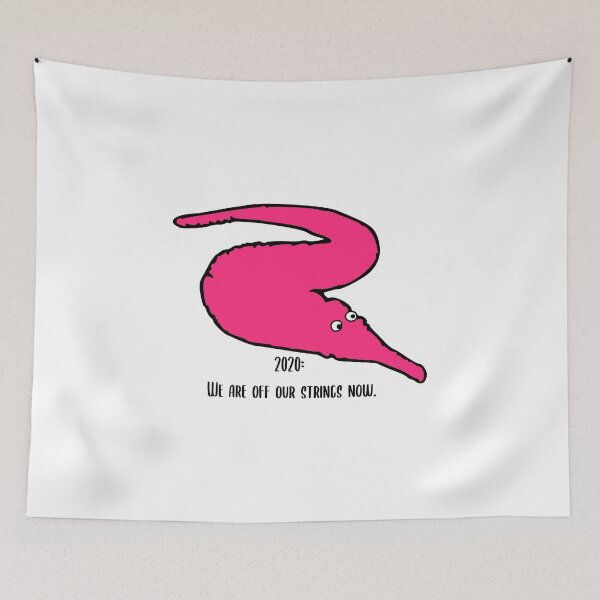 Item preview, 'We are Off Our Strings Now' Worm on a String in Hot Pink designed and sold by YLCDesigns.