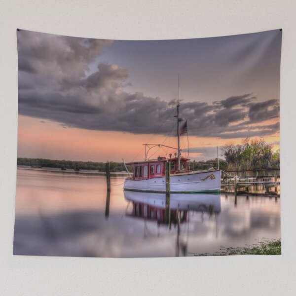 Item preview, Sunset and vintage ship on the River designed and sold by Steven Kight.