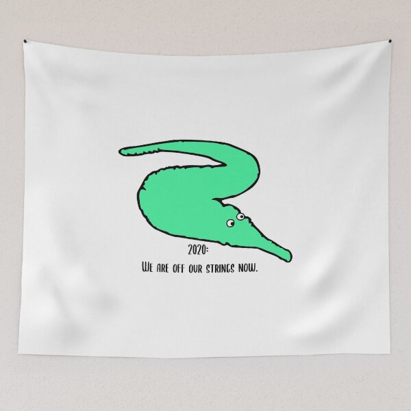 Item preview, 'We are Off Our Strings Now' Worm on a String in Green designed and sold by YLCDesigns.