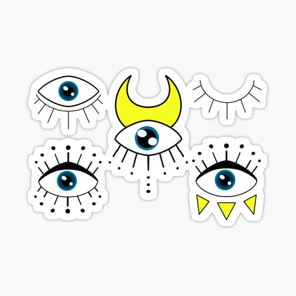 Evil Eye Sticker Collection Sticker For Sale By Eylehcar Redbubble