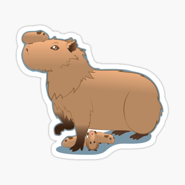 Item preview, Besties! Capybara with Guinea Pigs designed and sold by LunaAndromeda.
