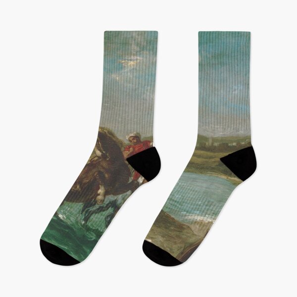 Item preview, Horses Coming Out of the Sea by Eugène Delacroix Famous Painting designed and sold by covenapparel.