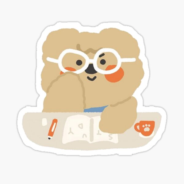 nerdy bear sticker by bebeshark redbubble