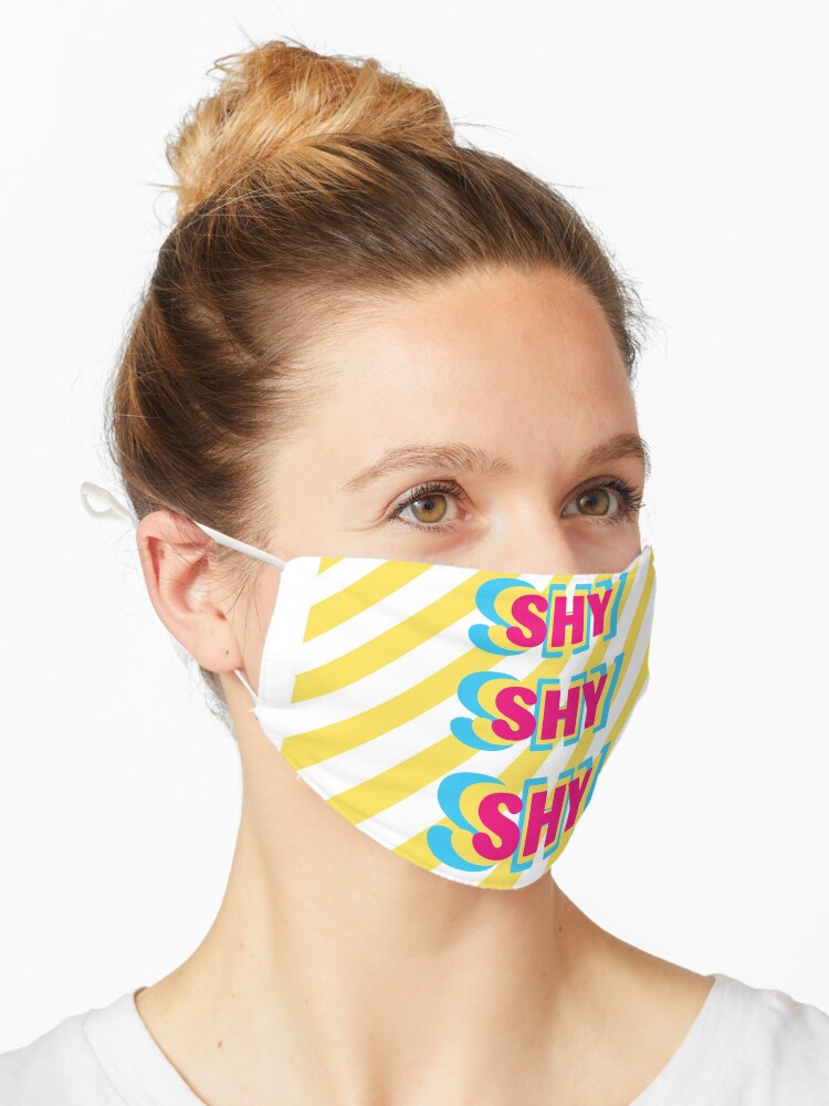 Twice Shy Shy Shy Cute Kpop Song Lyrics Typography Mask By Mschubbybunny Redbubble