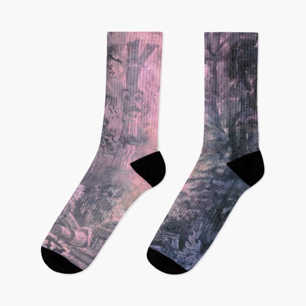 Item preview, Medieval Abbey Ruins at Dawn - Pink Sunrise Impressionist Painting designed and sold by Talia Felix.