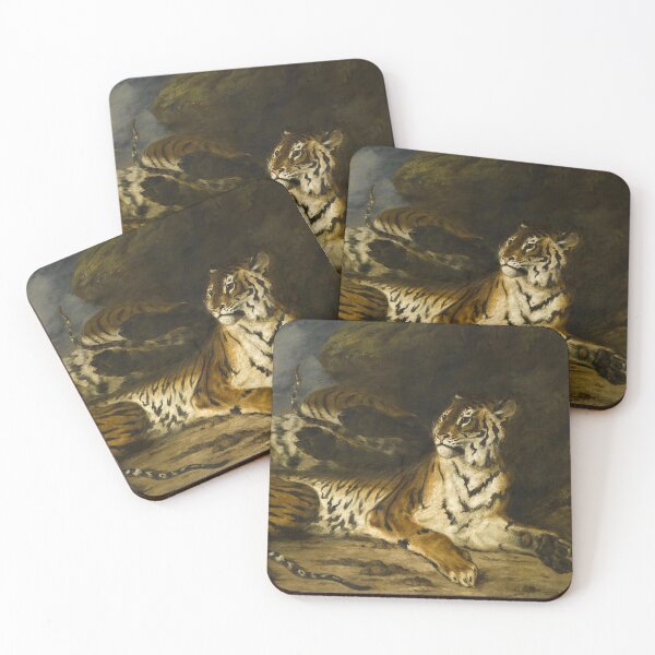 Item preview, A Young Tiger Playing with Its Mother by Eugène Delacroix Famous Art designed and sold by covenapparel.