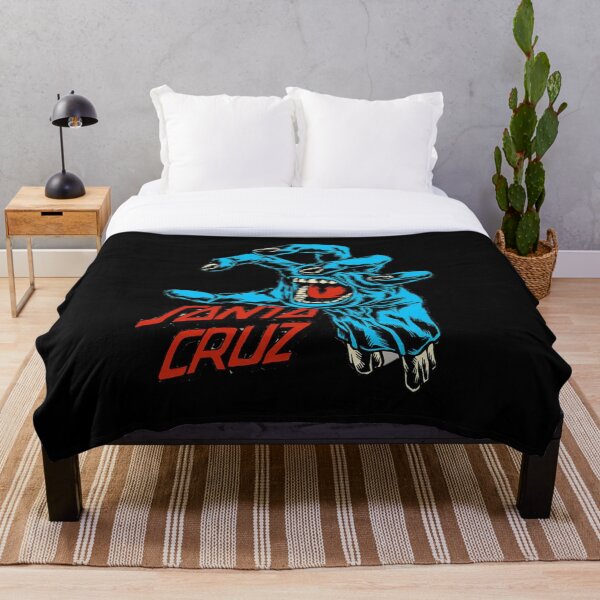 santa cruz sign - skateboards Throw Blanket