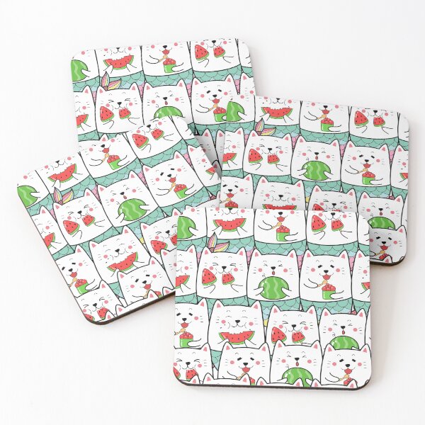 Item preview, Cartoon Mermaid Cats Eating Watermelon designed and sold by Vector Scout Lab.