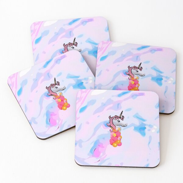 Item preview, Pink unicorn with flower balloons designed and sold by JosAwestuff.