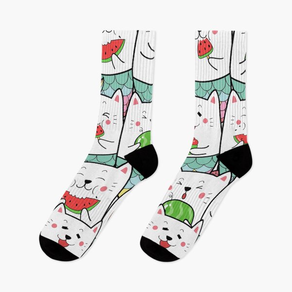 Item preview, Cartoon Mermaid Cats Eating Watermelon designed and sold by Vector Scout Lab.