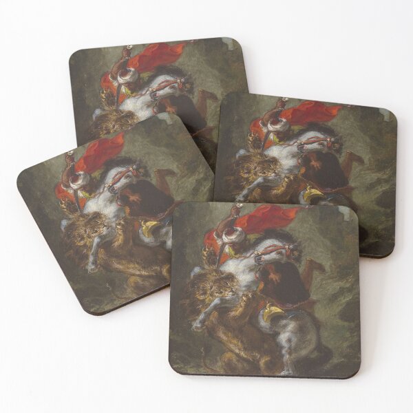 Item preview, Arab Horseman Attacked by a Lion by Eugène Delacroix Famous Painting designed and sold by covenapparel.