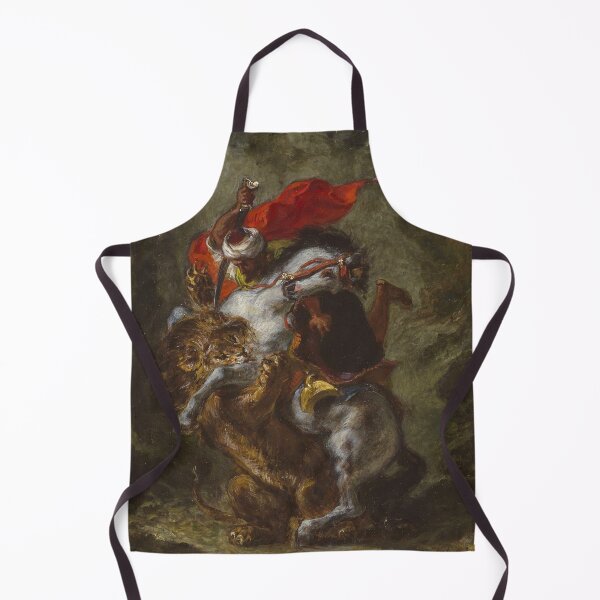 Item preview, Arab Horseman Attacked by a Lion by Eugène Delacroix Famous Painting designed and sold by covenapparel.