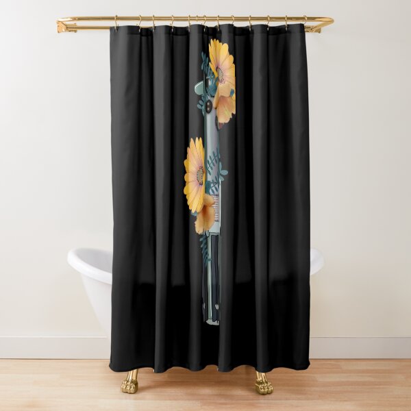 Lightsaber sprouting yellow flowers Shower Curtain