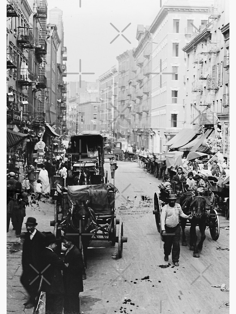 Italian Neighborhood Street Market Mulberry Street New York City 1910 Vintage Photograph