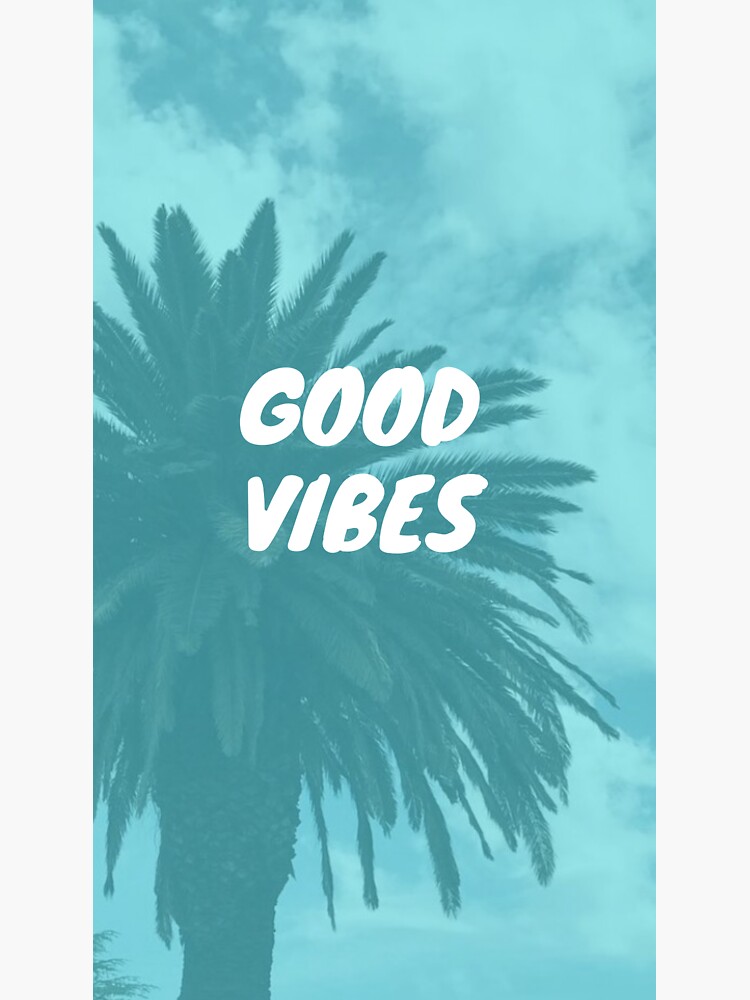 "Copy of Palm tree "Good Vibes"" Sticker for Sale by MidxNight Redbubble