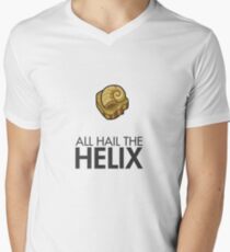 Twitch Plays Pokemon: All Hail The Helix! - Light Colors with Dark Text Men's V-Neck T-Shirt