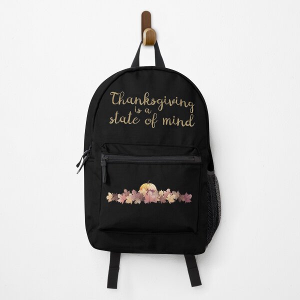 Item preview, Gratitude in Style - ‘Thanksgiving Is a State of Mind’ Statement Design - Black Background designed and sold by talgursmusthave.