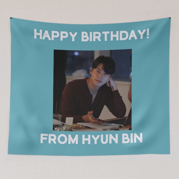 Item preview, Happy Birthday From Hyun Bin designed and sold by kpopkdramamerch.