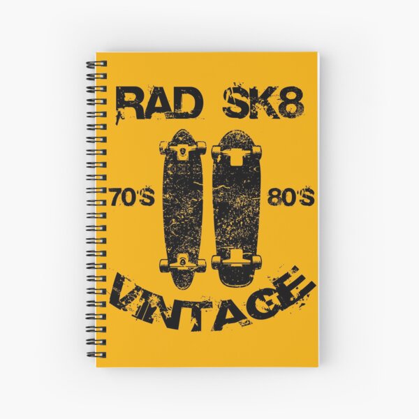 Old School Decks, Vintage Skate 70s and 80s Spiral Notebook