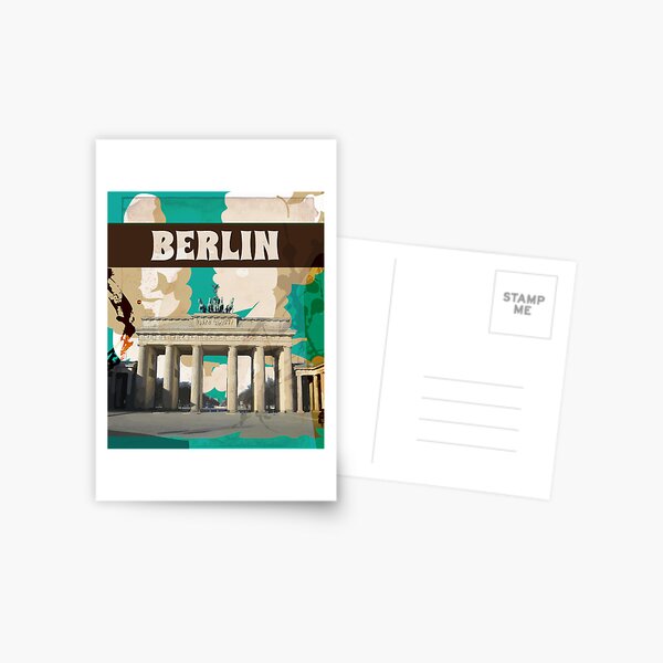 Berlin Vintage Travel Poster Postcard