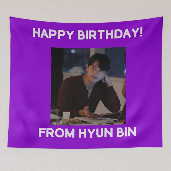 Item preview, Happy Birthday From Hyun Bin  designed and sold by kpopkdramamerch.