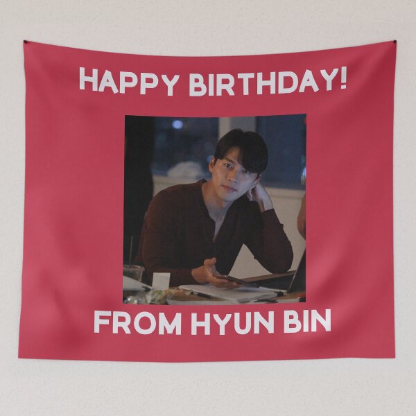 Item preview, Happy Birthday From Hyun Bin  designed and sold by kpopkdramamerch.