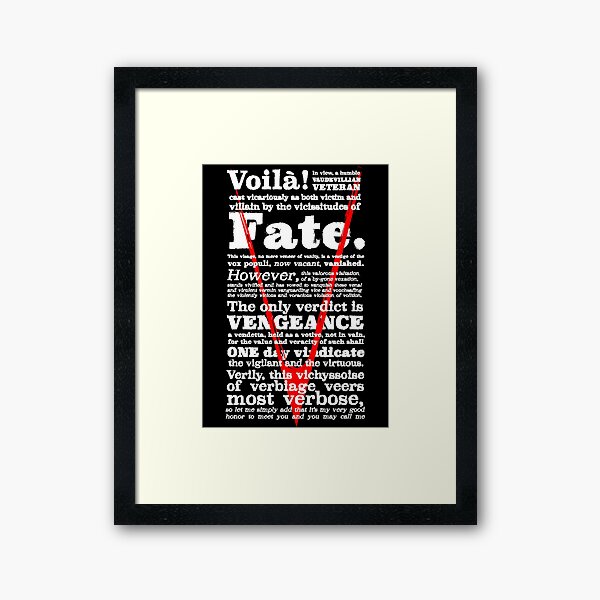 Viola Quote - V for Vendetta (white) Framed Art Print