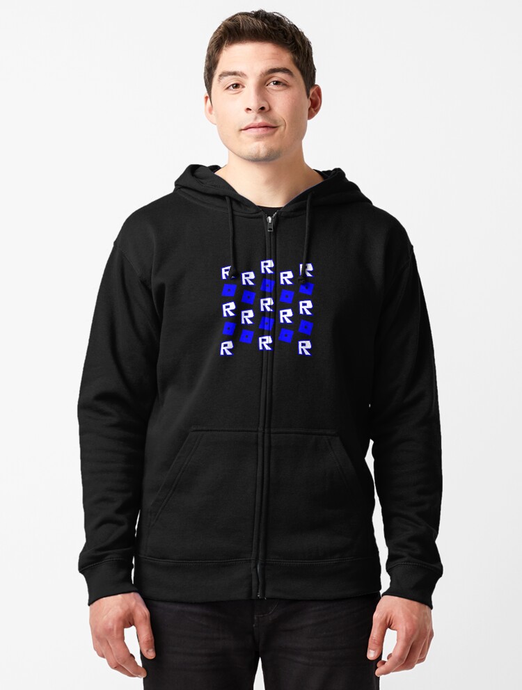 Roblox Blue Gaming Zipped Hoodie By T Shirt Designs Redbubble - blue hoodie roblox t shirt