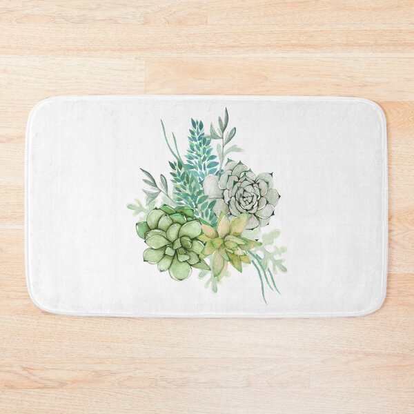 Item preview, Mint Green Succulent Floral and Leaves Cluster designed and sold by DearFawnStudio.
