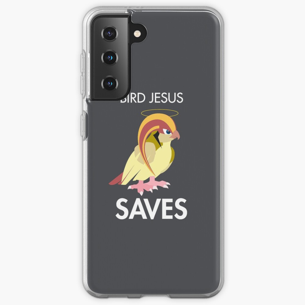 Twitch Plays Pokemon: Bird Jesus Saves! iPhone/Galaxy Case - Light Grey Case & Skin for Samsung Galaxy