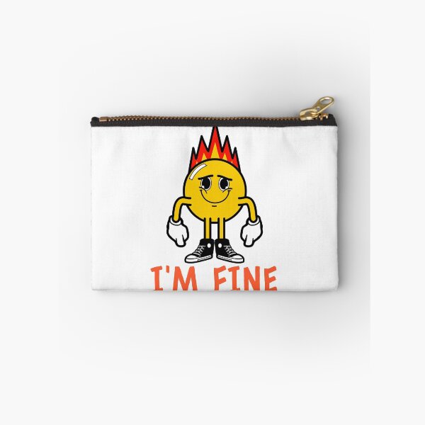 Item preview, Im fine fake smile emoji on fire designed and sold by GoodyLeo.