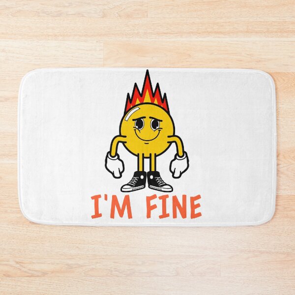 Item preview, Im fine fake smile emoji on fire designed and sold by GoodyLeo.