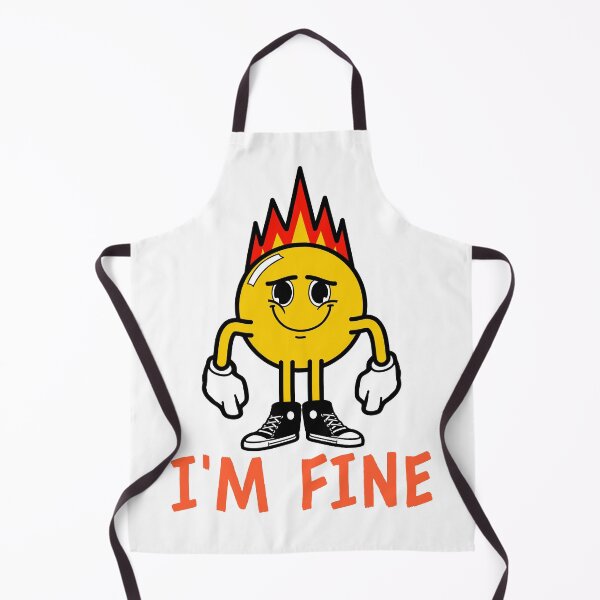 Item preview, Im fine fake smile emoji on fire designed and sold by GoodyLeo.