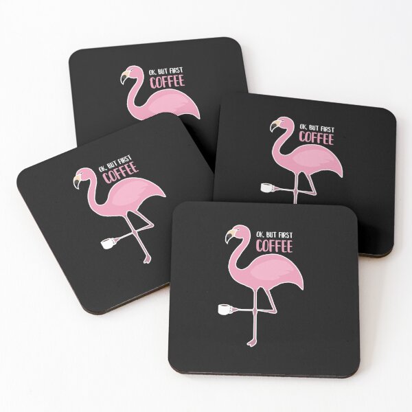 Item preview, OK But First Coffe, Love Flamingo designed and sold by Logiamerch.