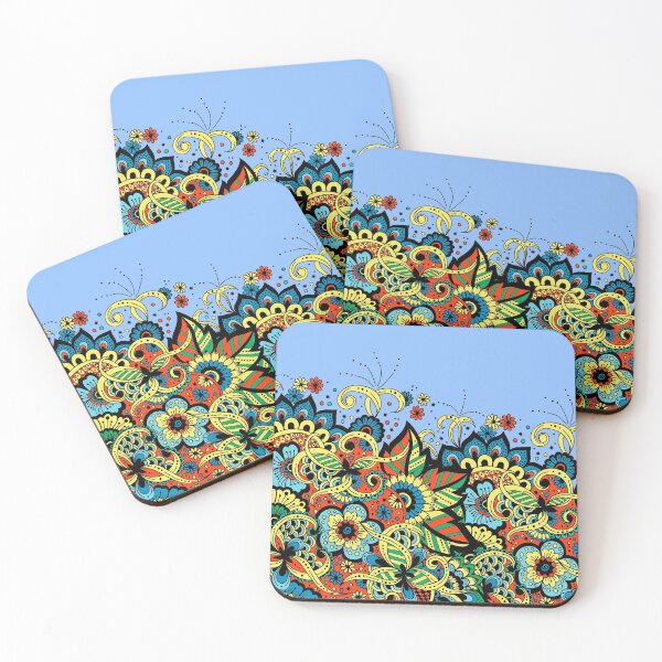 Item preview, beautiful colorful Abstract flowers and leaves patterns vector graphic designed and sold by mashmosh.