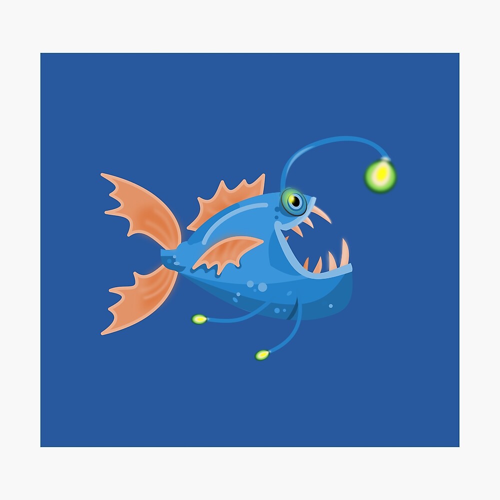 Angler Fish with Light Bulb Cartoon