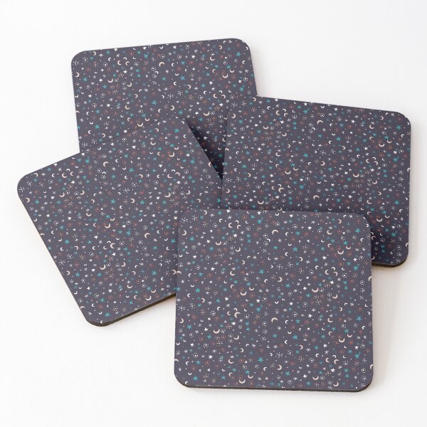 Item preview, stars and moons cosmic pattern designed and sold by rysunki-malunki.