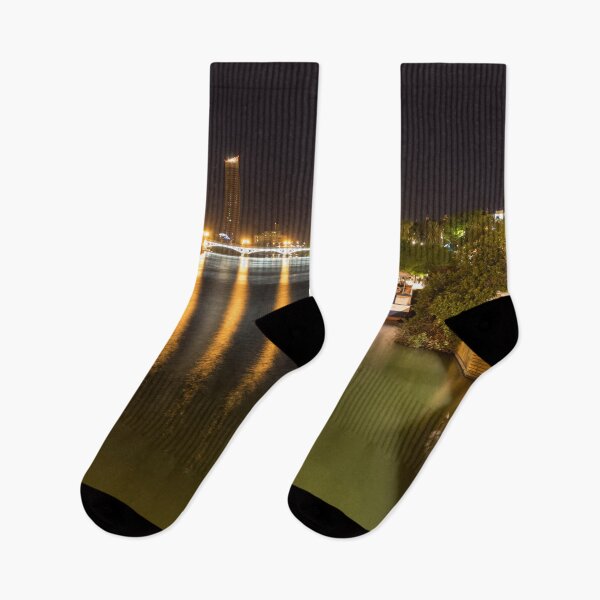 Item preview, Illuminated Sevillian Night - Multicolored Reflections on Guadalquivir River by the Tower of Gold Torre del Oro designed and sold by Georgia Mizuleva.