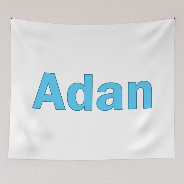 Item preview, Adan name blue personalised lettering text designed and sold by PrettyDesserted.