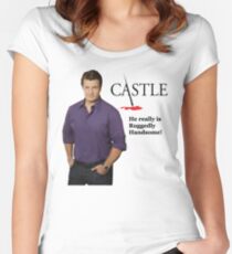He Really Is Ruggedly Handsome - Castle Nathan Fillion Women's Fitted Scoop T-Shirt