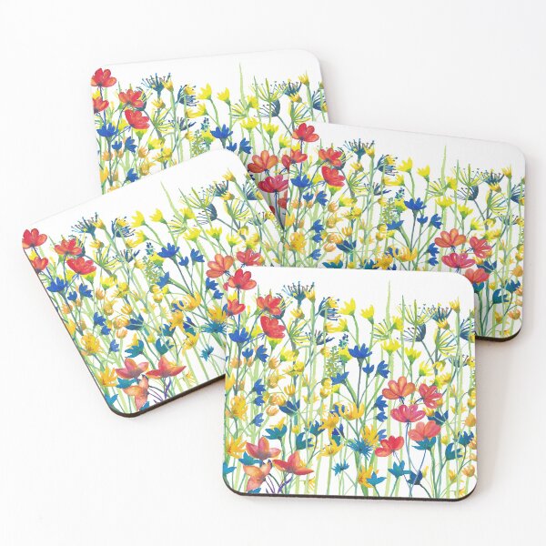 Item preview, Wildflower meadow watercolor painting designed and sold by kittyvdheuvel.