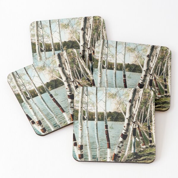 Item preview, Birch Trees near lake pattern photography art gift idea for her designed and sold by conceptDVS.