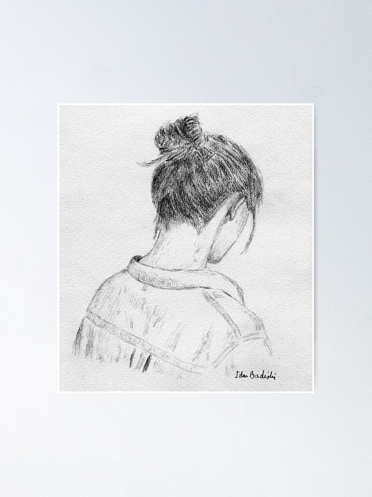 Girl Drawing with half bun hairstyle  Pencil drawing images, Pencil sketch  images, Easy love drawings