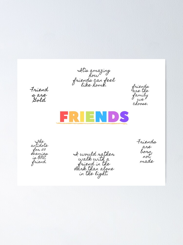 Midoro Friends TV Show Quote Poster - Unframed, Friends Quotes