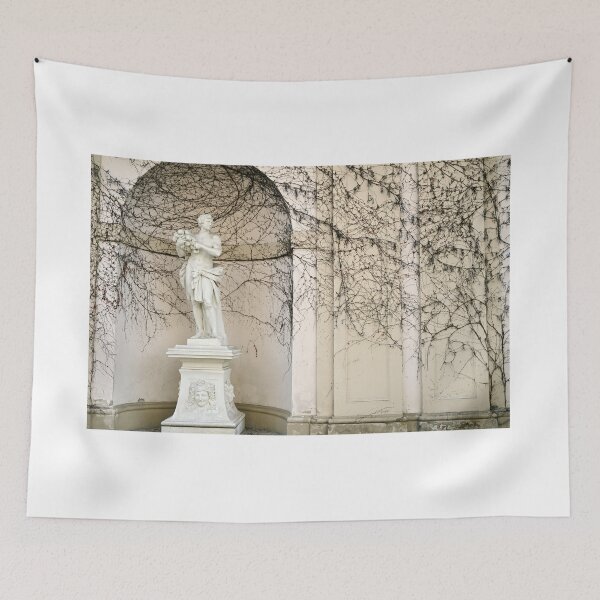Item preview, Statue and wall with creeper plant in Vienna Austria autumn season designed and sold by goceris.