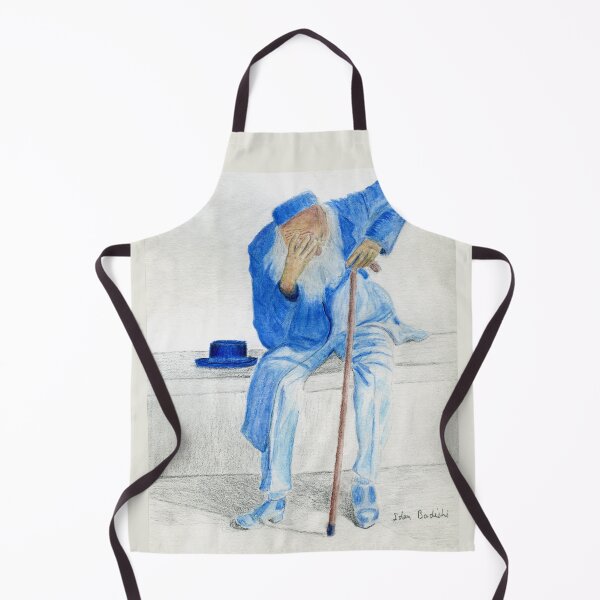 Item preview, Sad Old Man Wearing Blue Sitting on a Bench designed and sold by ibadishi.