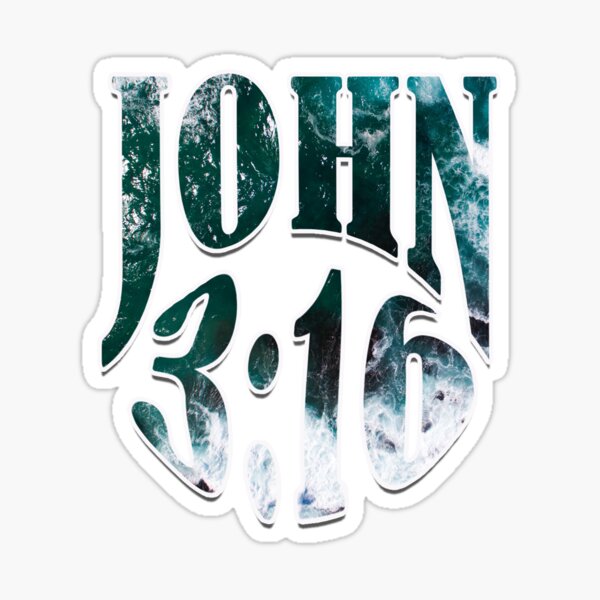 John 3:16 (blue) Sticker
