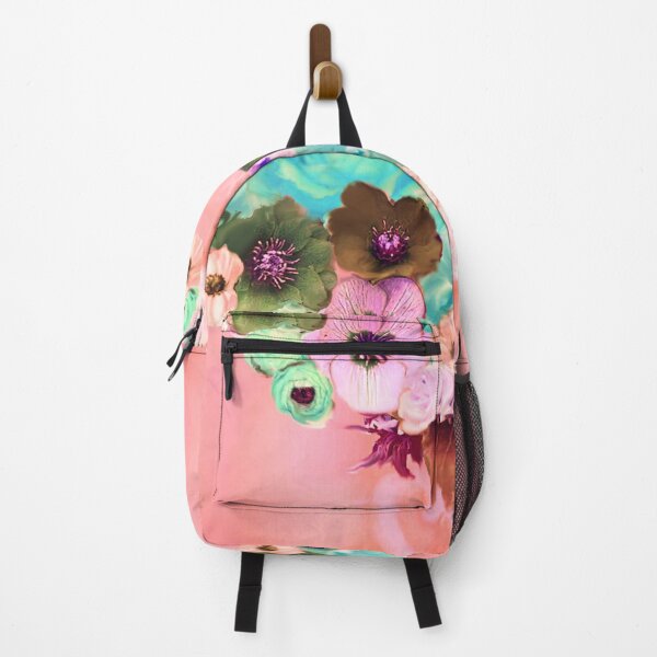 Item preview, PINK BLUE WHITE ROSES ,ANEMONE FLOWERS TEAL FLORAL designed and sold by BulganLumini.