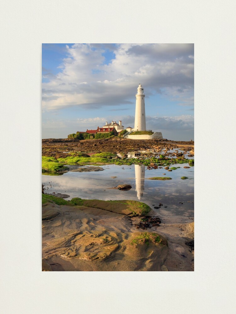 Alternate view of Low tide at St Mary's Lighthouse Photographic Print
