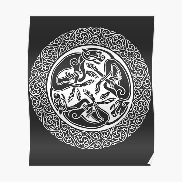 "Celtic Irish Cats Circle Ireland Gaelic Quotes Symbols" Poster by